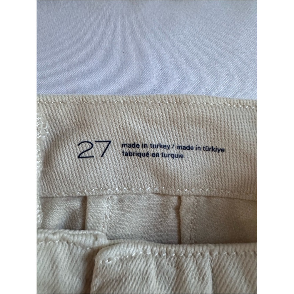 Pilcro Lace-Up Wide Leg Crop Pants Cream Hemp Cotton Blend Size 27 - Picture 7 of 12